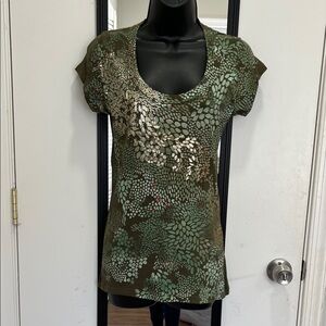Green and Brown Women's Top